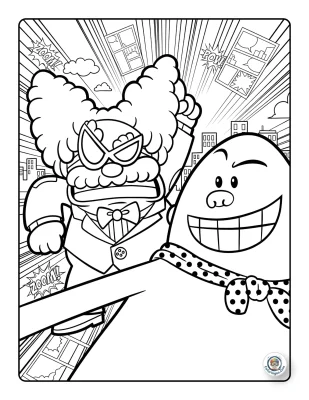 Poopypants and Captain Coloring Pages