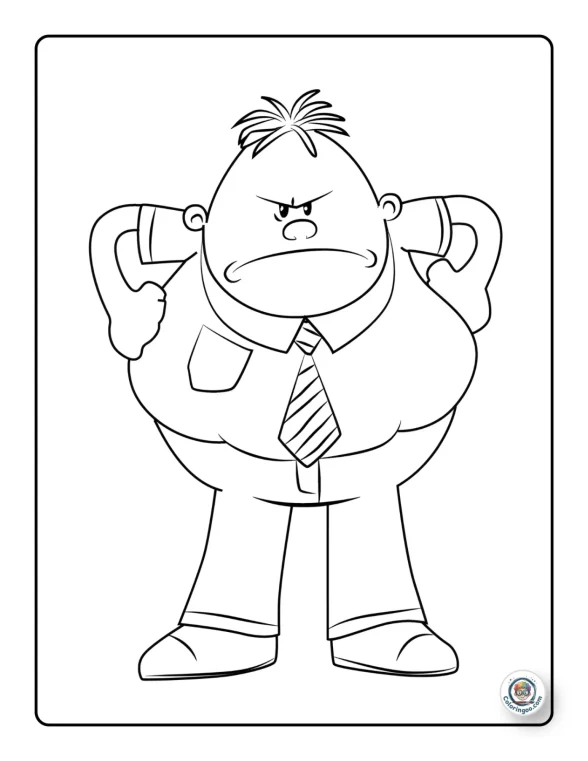 Principal Krupp Angry Coloring Sheet 1 Principal Krupp Angry Coloring Sheet