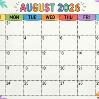 Printable 2026 August Calendar 37 Printable 2026 August Calendar