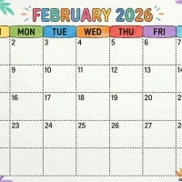 Printable 2026 February Calendar 43 Printable 2026 February Calendar
