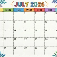 Printable 2026 July Calendar 38 Printable 2026 July Calendar