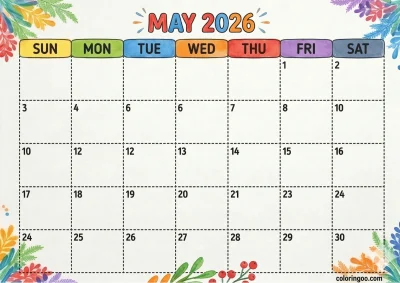 Printable 2026 May Calendar