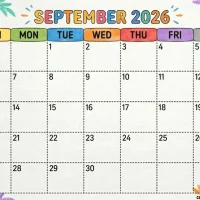 Printable 2026 September Calendar 36 Printable 2026 September Calendar