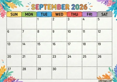 Printable 2026 September Calendar