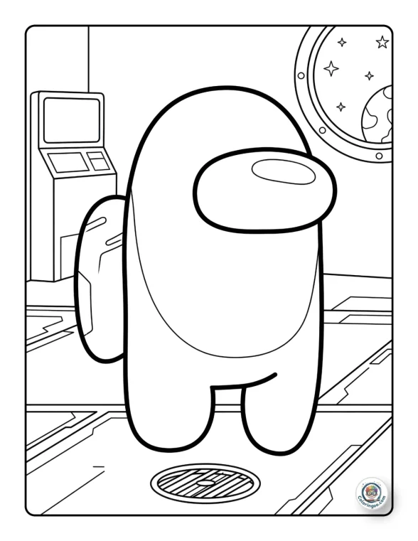 Printable Among Us Coloring Sheets 1 Printable Among Us Coloring Sheets