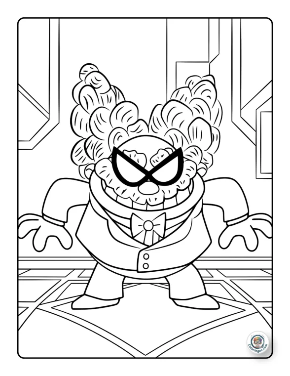 Professor Poopypants Angry Coloring Page