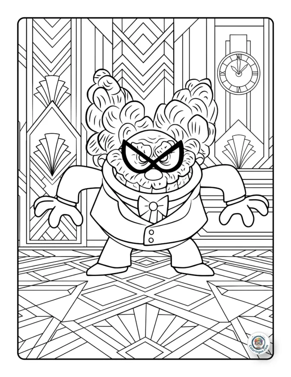 Professor Poopypants Deco Coloring Pages