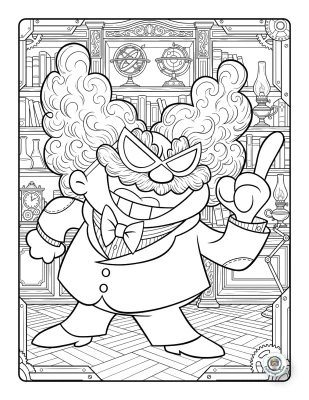 Professor Poopypants Lab Coloring Page