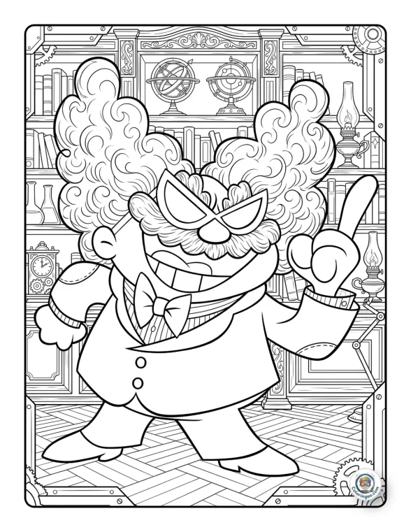 Professor Poopypants Lab Coloring Page