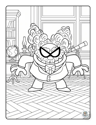 Professor Poopypants Study Coloring Sheet