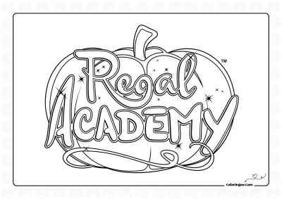 Regal Academy White and Black Logo Outline