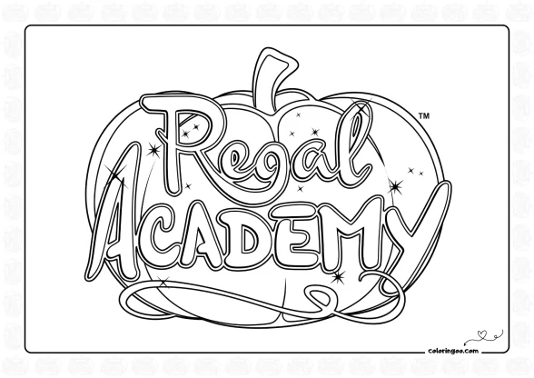 Regal Academy White and Black Logo Outline