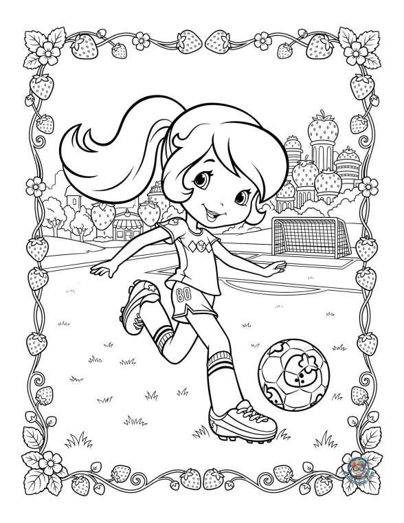 Strawberry Shortcake Football Coloring Sheet 1 Strawberry Shortcake Football Coloring Sheet