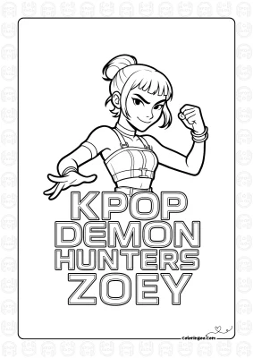 Zoey Kpop Demon Hunter Coloring Sheet