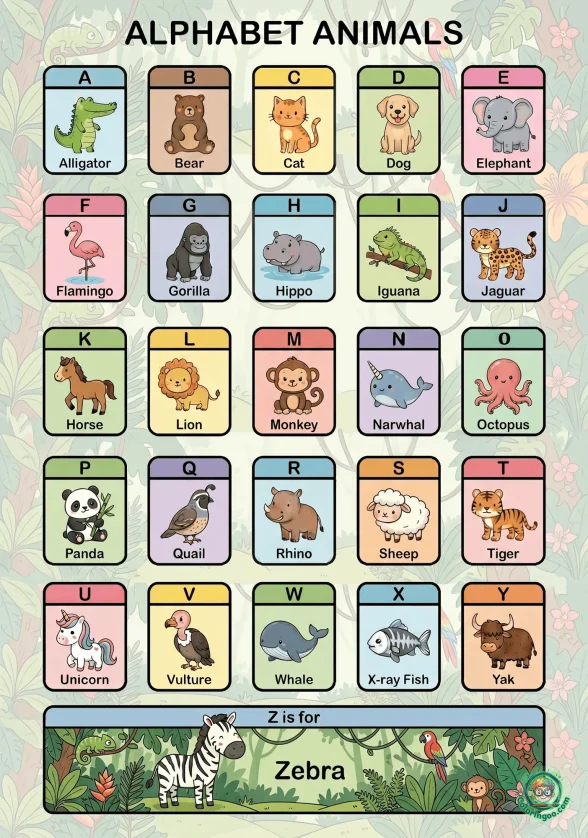 Alphabet Animals for Preschool
