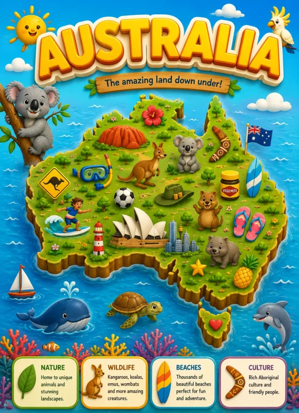 Amazing Australia Map for Kids 1 Amazing Australia Map for Kids