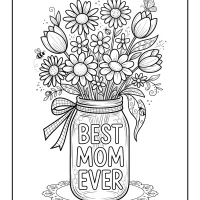 Best Mom Ever Coloring Page
