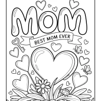 Best Mom Ever Coloring Sheet