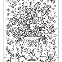 For Best Mom Coloring Page