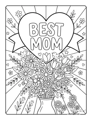 Free Best Mom Coloring Page