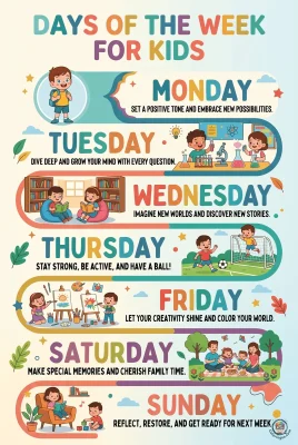 Free Days of the Week Educational Poster