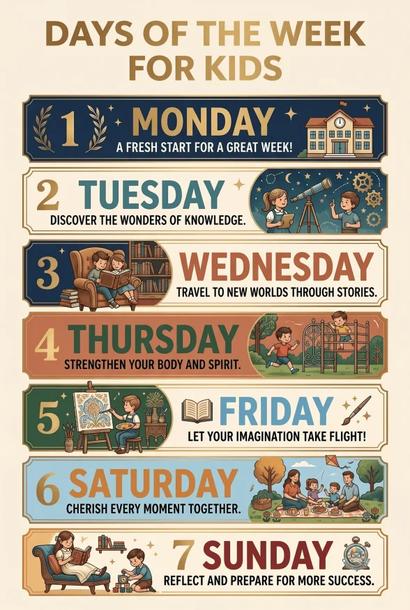 Free Days of the Week for Kids Poster 1 Free Days of the Week for Kids Poster