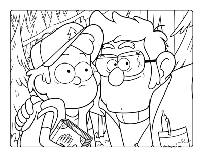 Free Gravity Falls Scene Coloring Pages