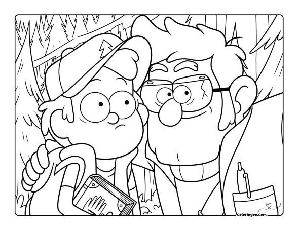 Free Gravity Falls Scene Coloring Pages