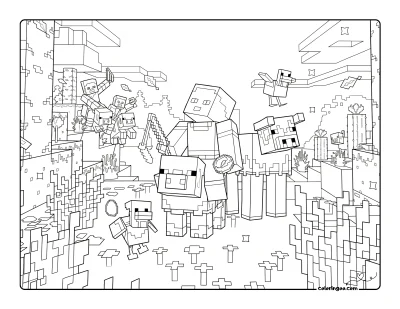 Free Minecraft Coloring Sheet