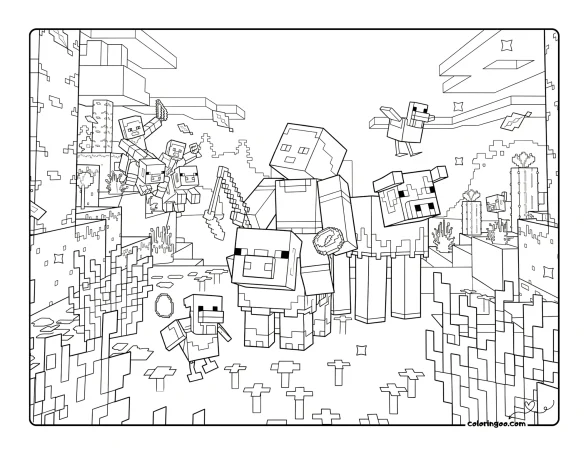 Free Minecraft Coloring Sheet