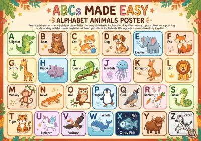 Free Printable Alphabet Animals Poster