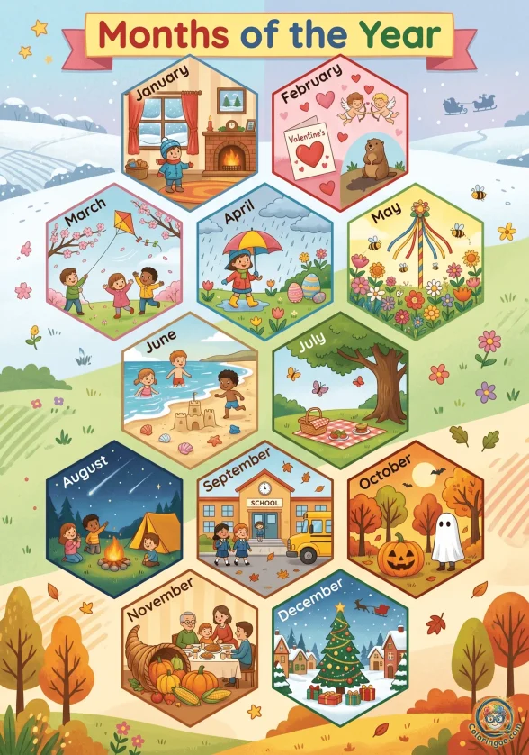 Free Printables Months of the Year Poster 1 Free Printables Months of the Year Poster 2