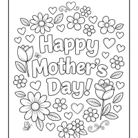Happy Mothers Day Coloring Sheet