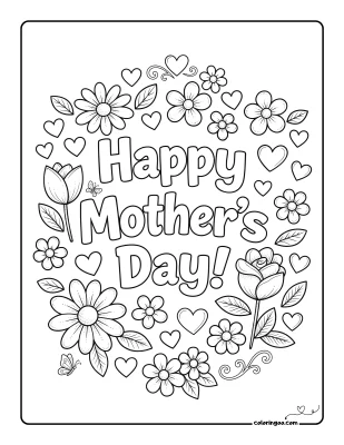 Happy Mothers Day Coloring Sheet