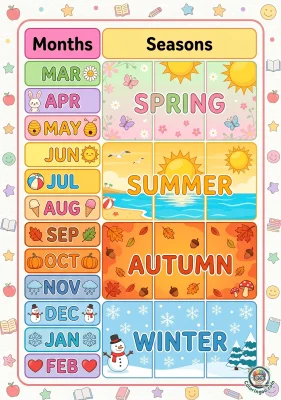Months of the Year Educational Poster