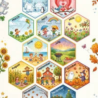 Months of the Year Hexagon Worksheet 17 Months of the Year Hexagon Worksheet