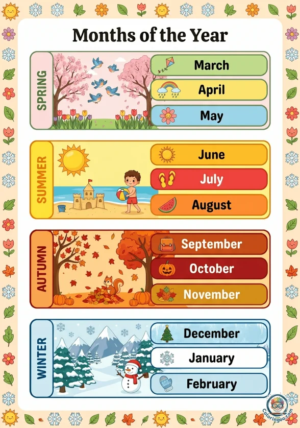 Months of the Year Poster 1 Months of the Year Poster