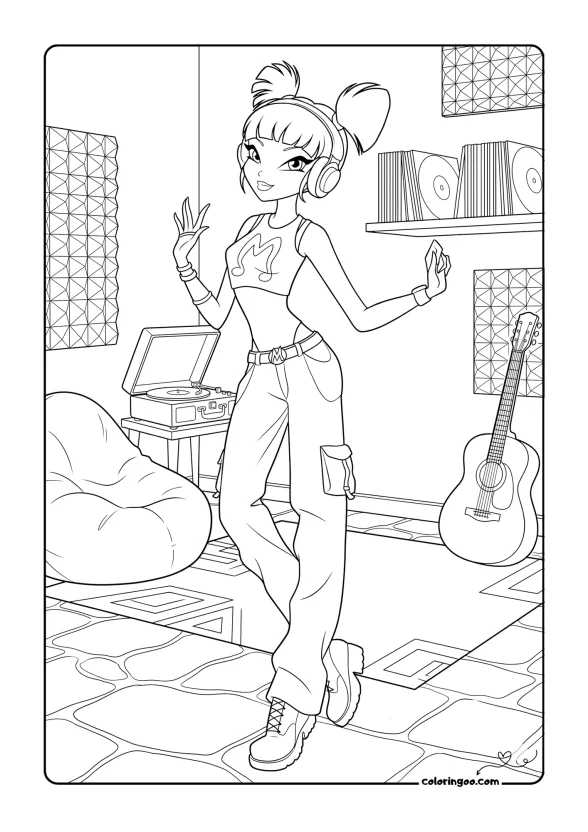 Musa Winx Coloring Sheet
