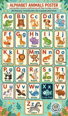 Printable Alphabet Animals Poster