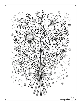 Printable Best Mom Coloring Page