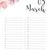 Printable Birthday Calendar 03 March 10 Printable Birthday Calendar 03 March