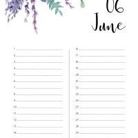 Printable Birthday Calendar 06 June 7 Printable Birthday Calendar 06 June