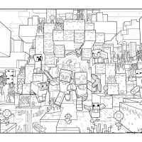 Printable Minecraft Coloring Sheet