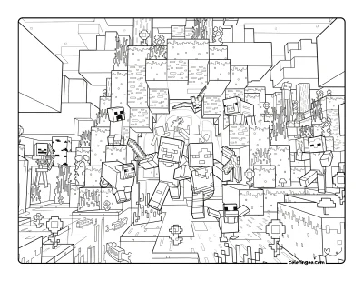 Printable Minecraft Coloring Sheet
