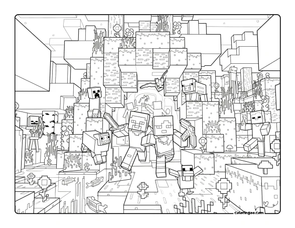 Printable Minecraft Coloring Sheet