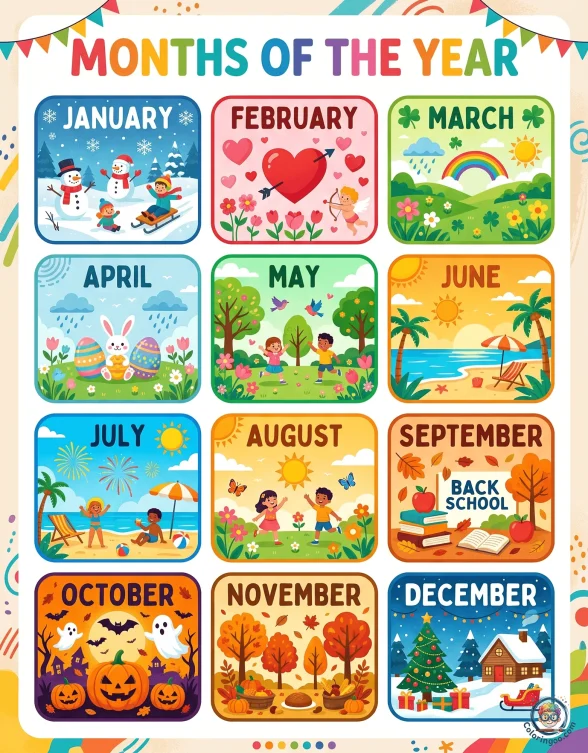 Printable Months of the Year Pdf Worksheet