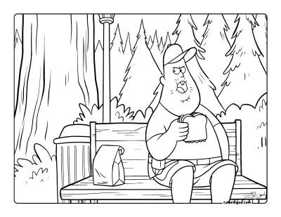 Soos Ramirez Sitting on the Bench Coloring Pages