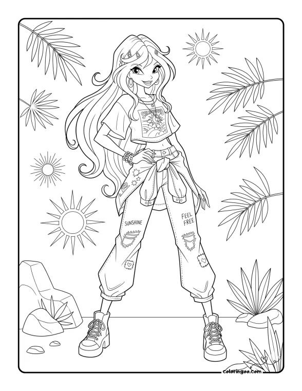 Stella Indie Core Season 1 Coloring Page