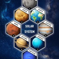 The Solar System Hexagon Poster 13 The Solar System Hexagon Poster