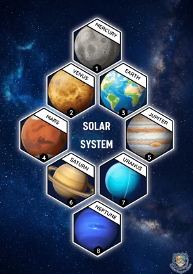 The Solar System Hexagon Poster